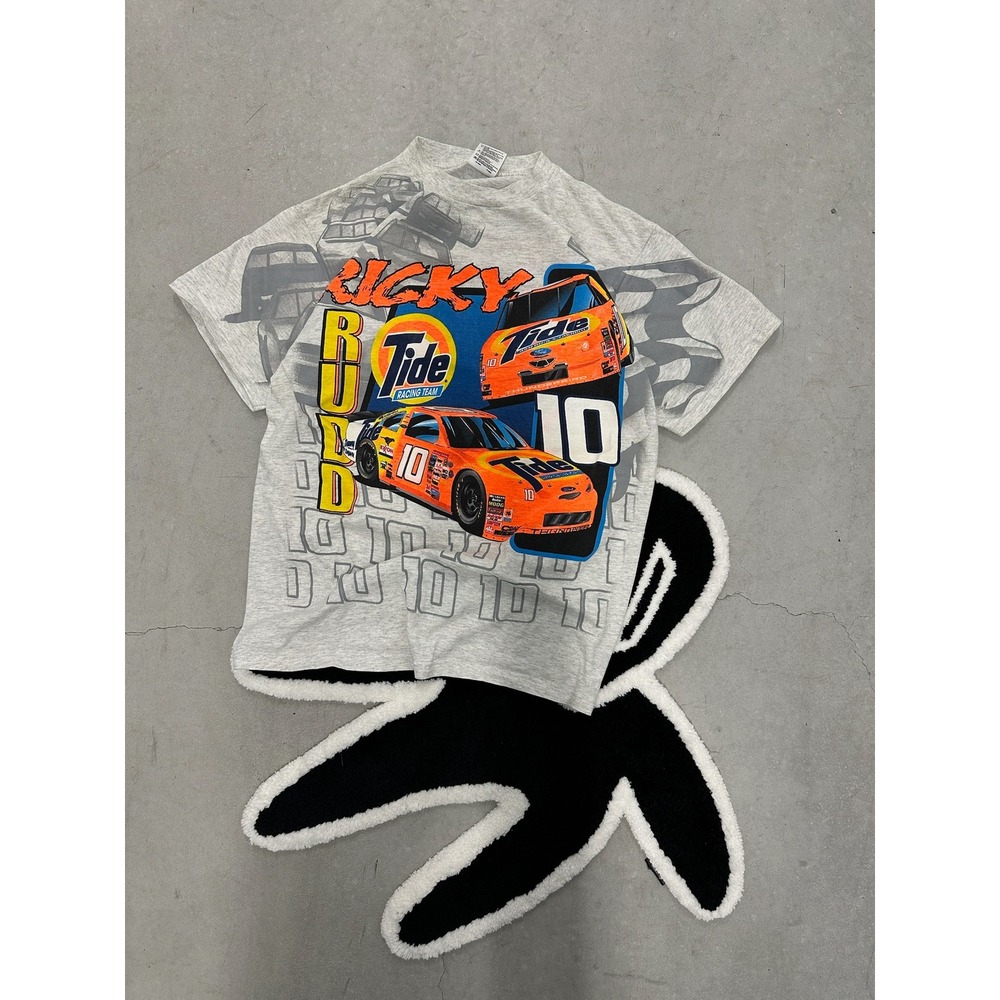 Vtg Ricky Rudd Tide Racing Nascar Graphic T Shirt Mens Large